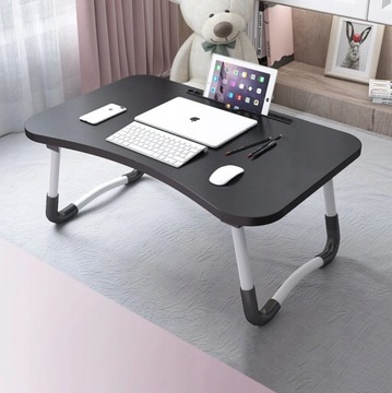 Черный стол для ноутбука, складной маленький стол