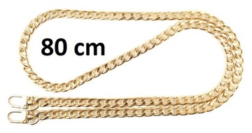 ŁAŃCUCH gruby duży PASEK do torebki ZŁOTY 80 cm