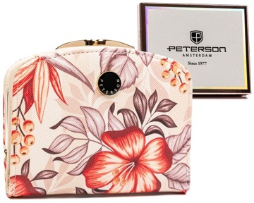 Peterson portmonetka portfel damski RIFD skóra ekologiczna pomarańczowy