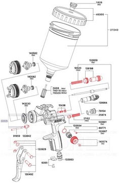 Ремкомплект насадки SATA 100 B RP 1.4 146977