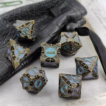 НАБОР ГАЛАКТИЧЕСКОГО ПОРТАЛА ИЗ 7 МЕТАЛЛИЧЕСКИХ РПГ-КУБИКОВ