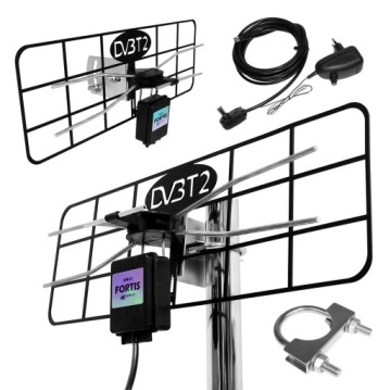 Nejvýkonnější DVB-T2 4K Anténa Fortis Venkovní Lte Filtr MUX8 +85dB