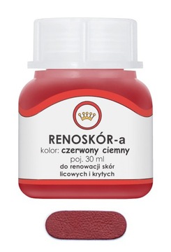 RENOSKÓR FARBA LAKIER DO SKÓRY CIEMNY CZERWONY