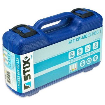 ДЛИННЫЕ УДАРНЫЕ НАСАДКИ ДЛЯ ЛЕГКОСПЛАВНЫХ ДИСКОВ С КРЫШКОЙ 17 19 21 ММ CR-MO STIX 3 ШТ.