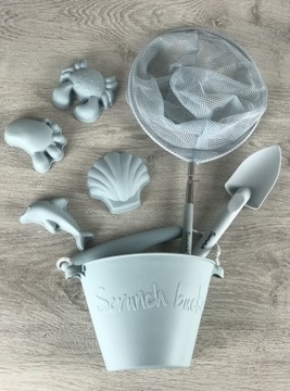 Набор из ведра, лопаточки и формочек для резки, синий.