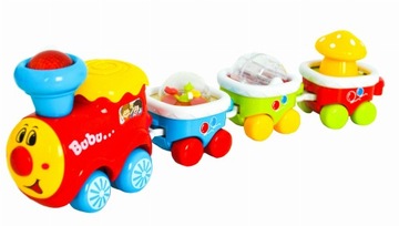 LOKOMOTYWA BUBU ZABAWKA MONTESSORI POCIĄG WAGONY