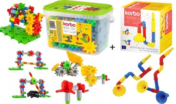 KORBO RUCHOME KLOCKI Basic 120 el + trombele 17 el