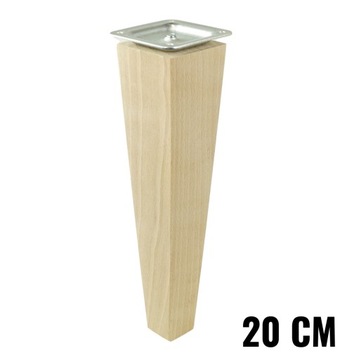Noga drewniana buk surowa trapez zestaw 20 cm
