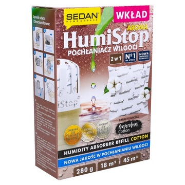 HUMISTOP WKŁAD DO POCHŁANIACZA WILGOCI BAWEŁNA 5x