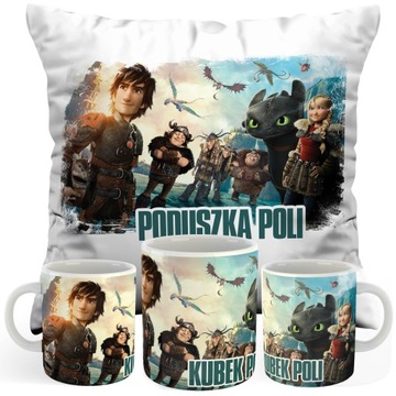 ZESTAW PODUSZKA KUBEK JAK WYTRESOWAĆ SMOKA IMIĘ