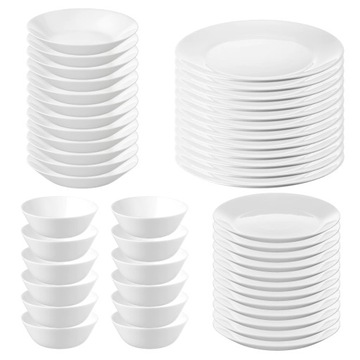 IKEA OFTAST ZESTAW TALERZY I MISEK ZASTAWA BIAŁA 32 SZT.