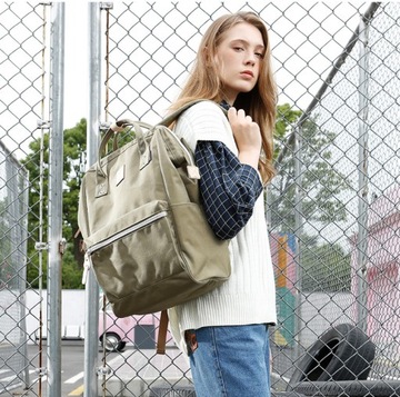 WRO Damski plecak szkolny Himawari HM1882 na laptopa 15,6 CORDURA camelowy