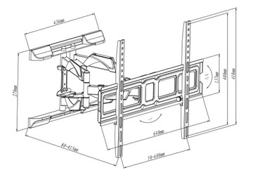 РЕГУЛИРУЕМЫЙ КРОНШТЕЙН ДЛЯ ТЕЛЕВИЗОРА ВЕШАЛКА ДЛЯ ТЕЛЕВИЗОРА 32–80 дюймов с решетками