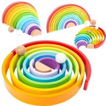 БОЛЬШОЙ ДЕРЕВЯННЫЙ ПАЗЛ РАДУГА МОНТЕССОРИ BLOCK