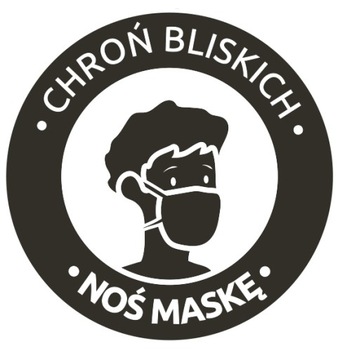 NAKLEJKA NA PODŁOGĘ 30cm NOŚ MASKĘ