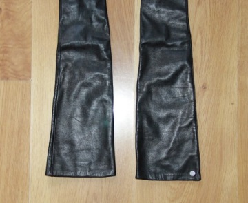 Перчатки Очник кожаные длинные до локтя черные