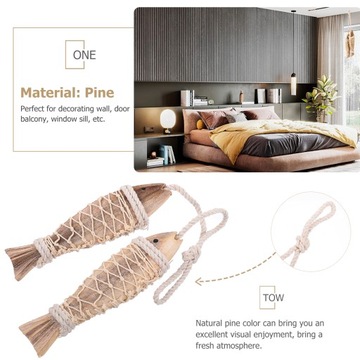 DREWNIANA OZDOBNA WISIOREK RYBKA WISZĄCA