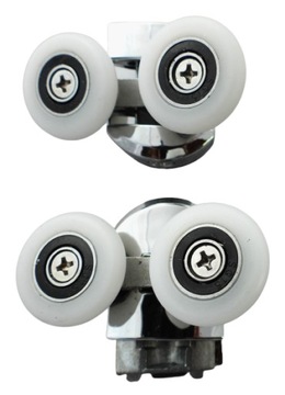 ДВОЙНЫЕ ХРОМИРОВАННЫЕ РОЛИКЫ ДЛЯ ДУШЕВОЙ КАБИНЫ 25мм ПОДШИПНИКИ ДЕРЖАТЕЛЯ КОЛЕС