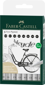 Cienkopis kreślarski Faber-Castell 0.05-0.7 8 sztuk