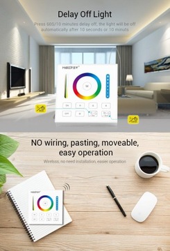 ПАНЕЛЬ УПРАВЛЕНИЯ СВЕТОДИОДАМИ 1 ЗОНА RGB CCT MILIGHT B0 ЧЕРНАЯ MiBoxer