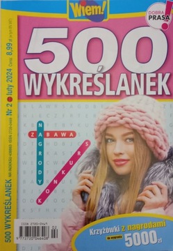 Krzyżówki WYKREŚLANKI Wiem! 500 WYKREŚLANEK 2/2024