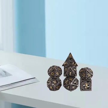 Набор кубиков Dolity, 7 штук, медь, полые, металлические, в форме дракона