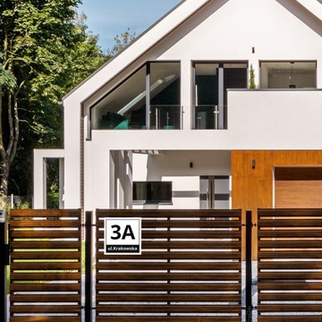 НОМЕР ДОМА 25x25см АДРЕСНАЯ ТАБЛИЧКА Забор | УЗОРЫ | + лента 3 м.