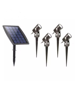 Solarne oświetlenie fasad drzew krzewów - 4 lampki