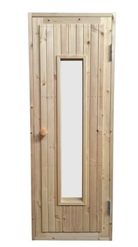 Drzwi do sauny zewnętrznej Slim 70x190 - sosna fińska (Prawe) Drzwi Prawe