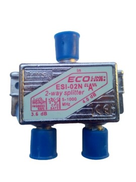 Rozgałęźnik 2-drożny TVSAT DVBT ESI-02N TRATEC ECOLINE SPLITTER 5-1000MHZ