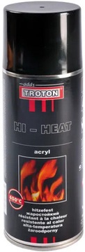 LAKIER AKRYLOWY ŻAROODPORNY DO WYDECHÓW TŁUMIKÓW KOMINKÓW DO 650°C CZARNY