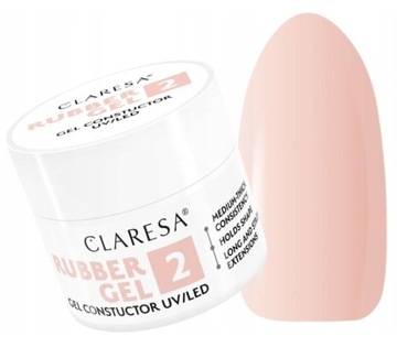 CLARESA СТРОИТЕЛЬНЫЙ РЕЗИНОВЫЙ ГЕЛЬ ДЛЯ НОГТЕЙ 2 UV/LED ДЛЯ НАРАЩИВАНИЯ 12г РУМЯНА