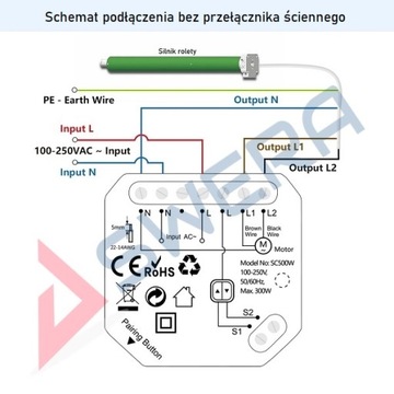 КОНТРОЛЛЕР РОЛЬСТАВНИ + RF ПУЛЬТ TUYA SMART LIFE WIFI