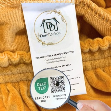 POKROWIEC NA KANAPĘ NAROŻNIK ELASTYCZNY WELUR AKSAMIT 145-185 MUSZTARDOWY