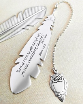 серебряная закладка в подарок УЧИТЕЛЮ + ГРАВИРОВКА