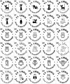 Pieczątka Ex libris Okrągła śr. 4cm - 360 Wzorów + GRAWER + lniany woreczek