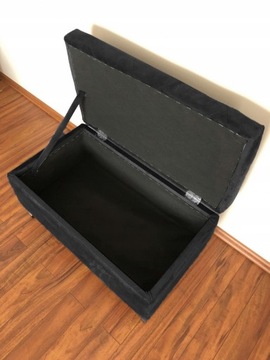 ГЛАМУРНЫЙ СТЕГАНЫЙ ПУФ 70СМ, ЧЕРНЫЙ