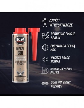 K2 Diesel GO – эффективное средство, жидкая присадка для очистки форсунок.