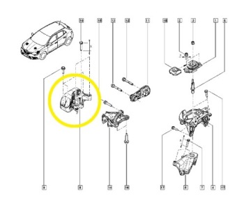 Оригинальный Renault Paw of the Megane IV Scenic IV Talisman 1.5DCI двигатель
