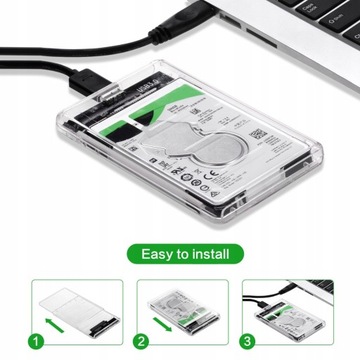 Прозрачный корпус жесткого диска 2.5 USB 3.0 SATA