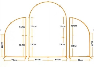 КАРКАСНАЯ ПОДСТАВКА 220 СМ СВАДЕБНАЯ АРКА НАСТЕННАЯ НАБОР ИЗ 3-Х ФОНОВ
