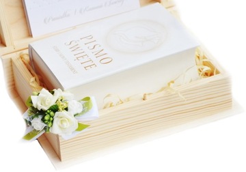 Elegancki Prezent na Komunię Św. Pismo Pamiątka