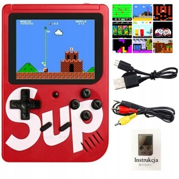 Игровая консоль Retro Mini 400, портативная, красная