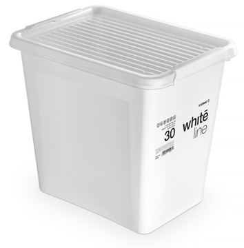 Pojemnik z pokrykwą pudełko White Line 30 L Biały