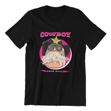 KOSZULKA WESTERN COWBOY KOWBOJ MĘSKI T-SHIRT CZARNY DLA MĘŻCZYZNY
