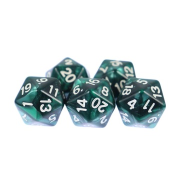 ZESTAW 2 KOSTEK K20 RPG TOKSYCZNA MGŁA KOŚĆ DWUDZIESTOŚCIENNA
