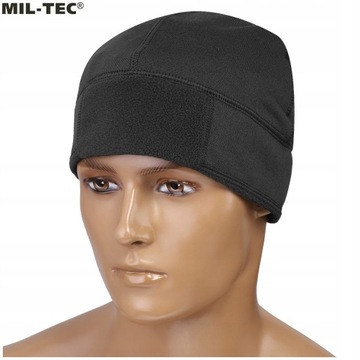 Czapka zimowa ciepła polarowa elastyczna Mil-Tec Fleece Cap czarna