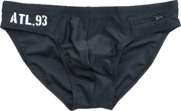 KĄPIELÓWKI ATLANTIC KMT252 MĘSKIE SLIPY KĄPIELOWE SPORT CZARNE *M*