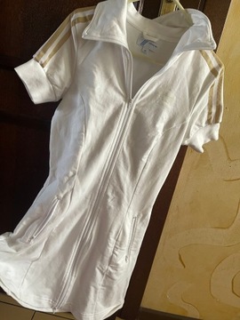 Sukienka dresowa biała adidas s 36 xs