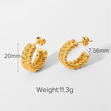 Stainless Steel CC Shape Croissant Chunky Hoo